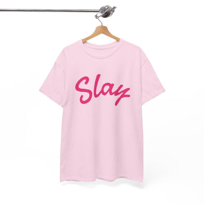 Slay Script T‑Shirt — Pink Script Graphic Tee for Trendy Women & Girls - Sole & Drip