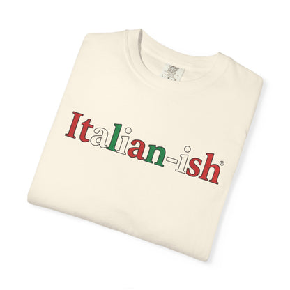 Italian-ish Graphic T-Shirt – Funny Italy Flag Text Tee