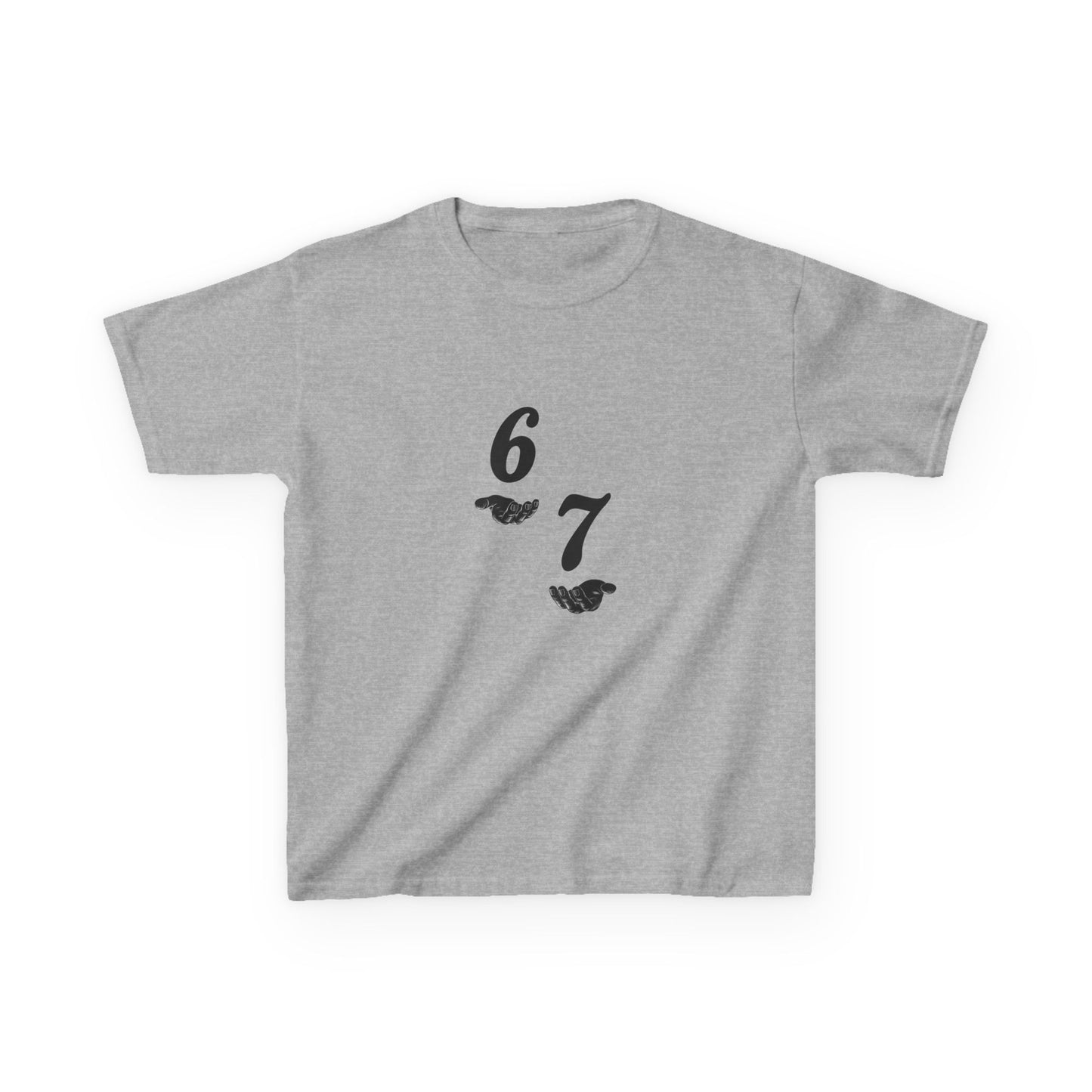 Kids Tee “6 7” Minimalist Graphic — Six Seven Backprint