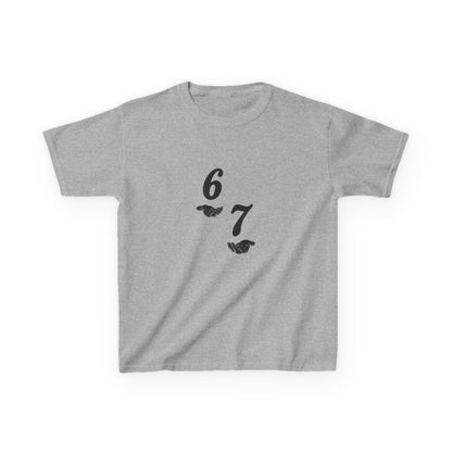 Kids Tee “6 7” Minimalist Graphic — Six Seven Backprint