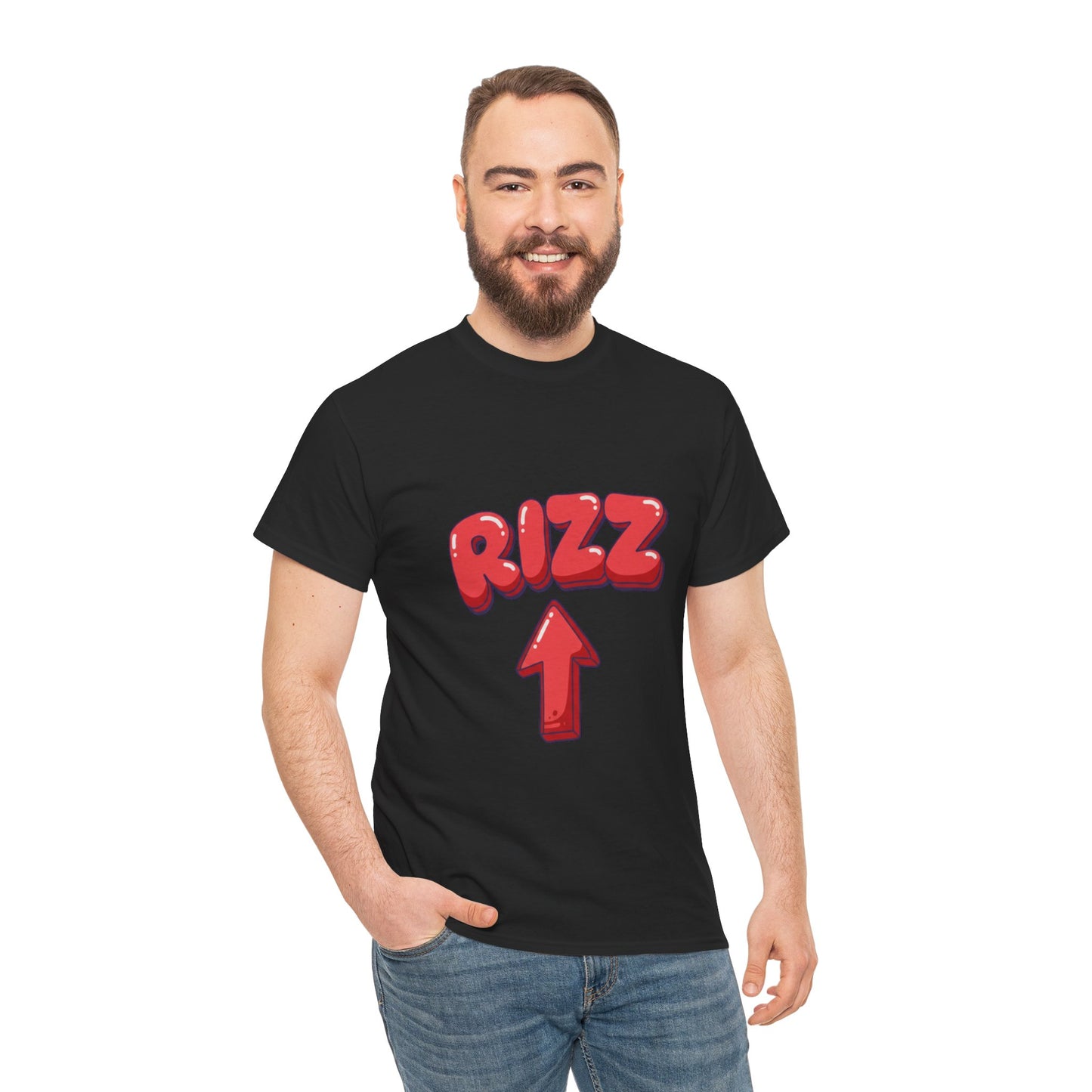 Adult Tee — Playful "RIZZ" Arrow Graphic Shirt