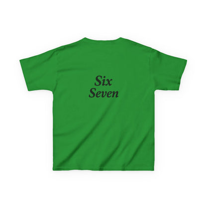 Kids Tee “6 7” Minimalist Graphic — Six Seven Backprint