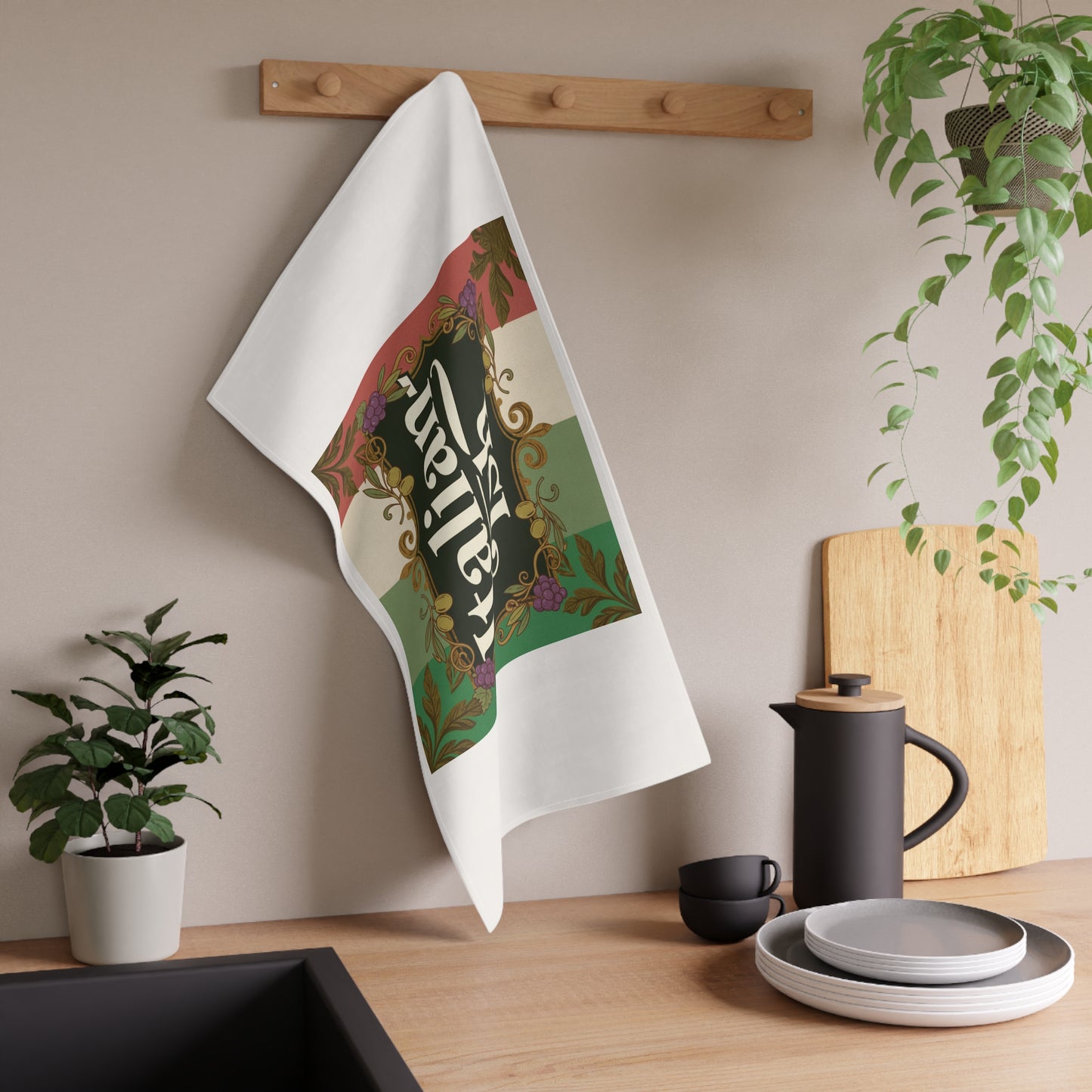 Italian-ish Tea Towel — Vintage Italian Flag Kitchen Towel