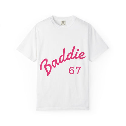Baddie 67 T-Shirt — Pink Script "Baddie" Front & "Slay" Back - Sole & Drip