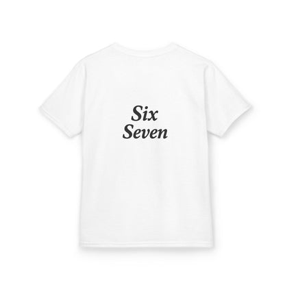 Kids Tee “6 7” Minimalist Graphic — Six Seven Backprint