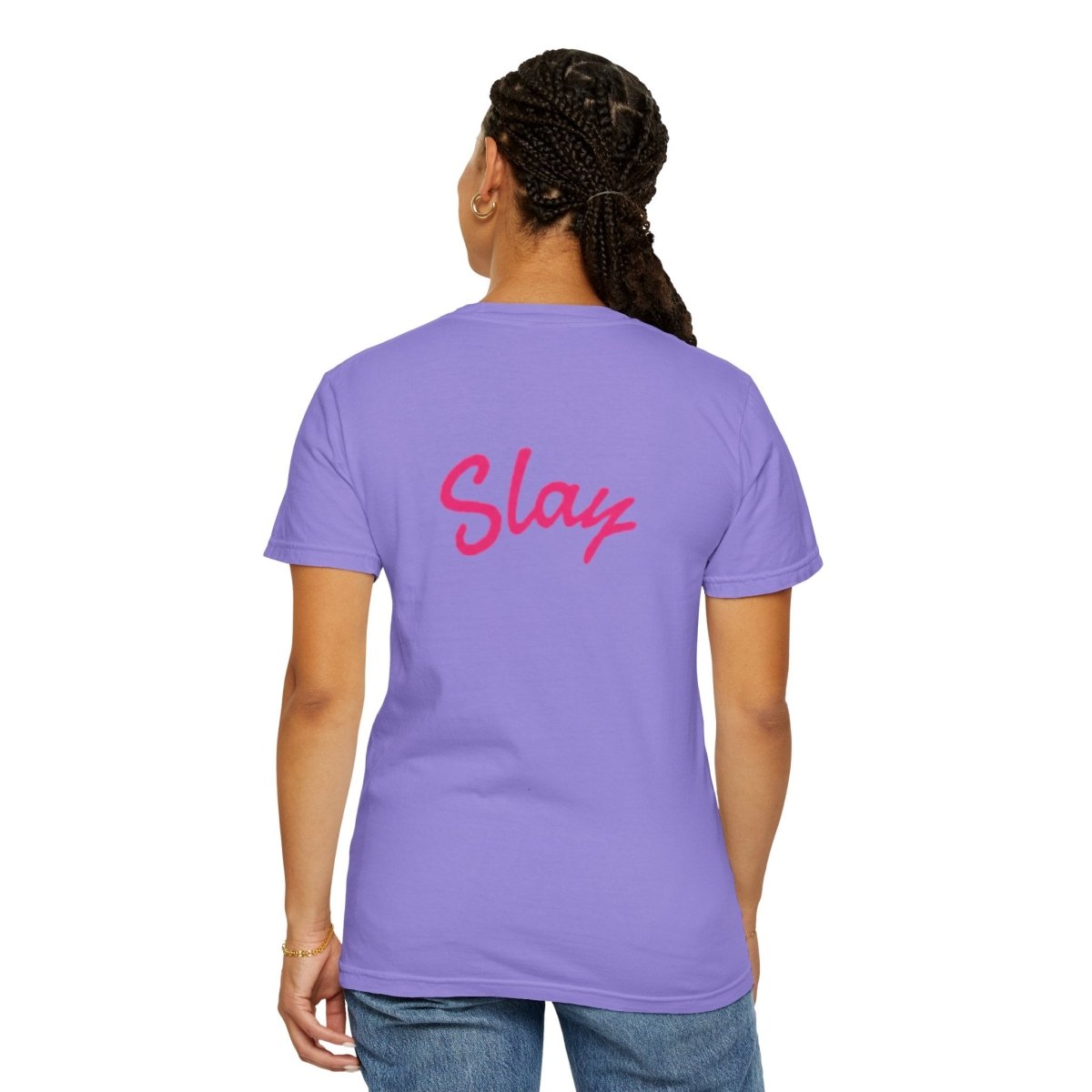 Baddie 67 T-Shirt — Pink Script "Baddie" Front & "Slay" Back - Sole & Drip