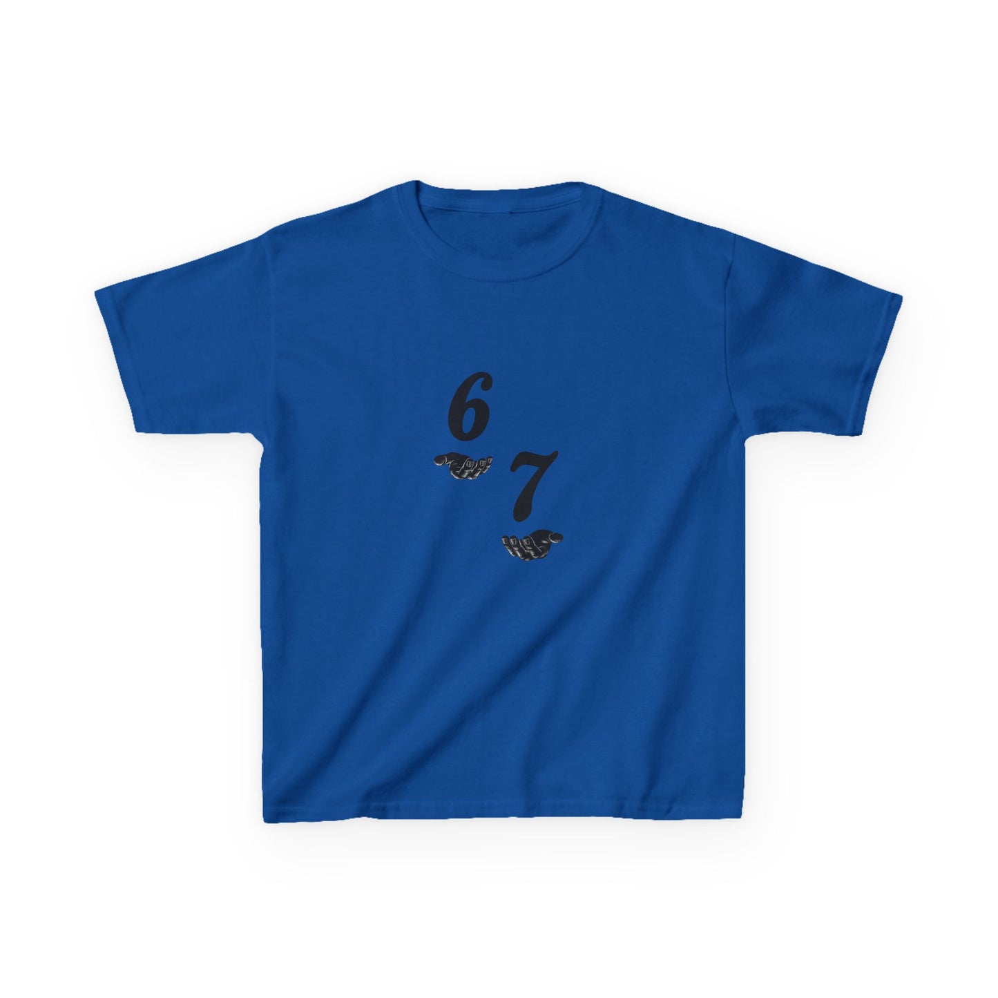 Kids Tee “6 7” Minimalist Graphic — Six Seven Backprint