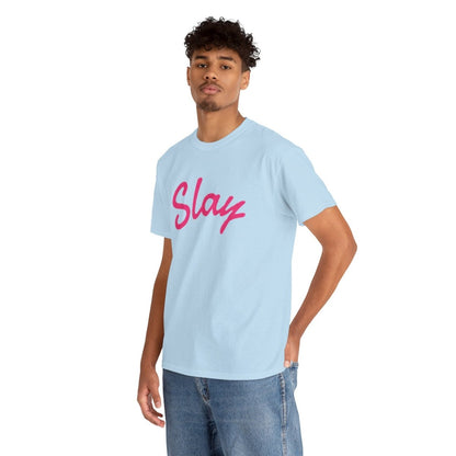 Slay Script T‑Shirt — Pink Script Graphic Tee for Trendy Women & Girls - Sole & Drip