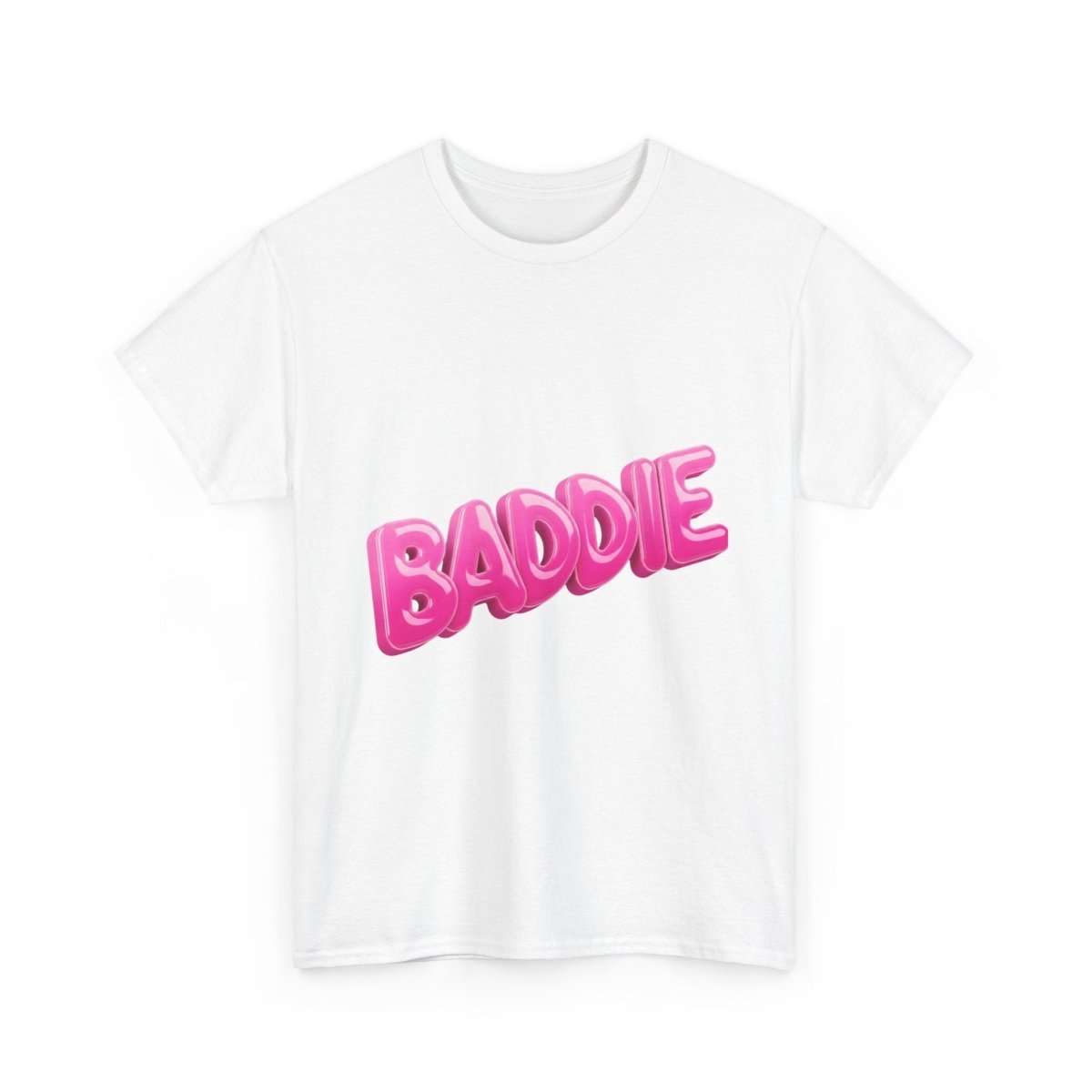 Baddie Pink Bubble Text Tee - Trendy Graphic T-Shirt - Sole & Drip