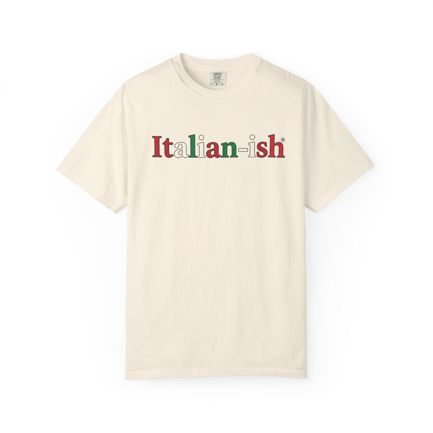 Italian-ish Graphic T-Shirt – Funny Italy Flag Text Tee