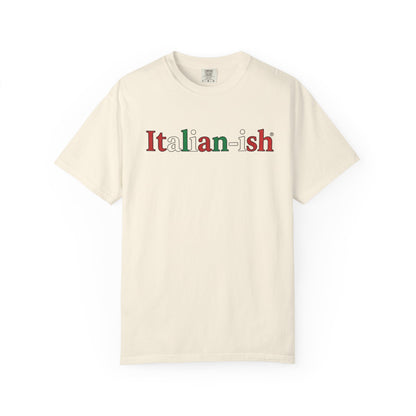 Italian-ish Graphic T-Shirt – Funny Italy Flag Text Tee