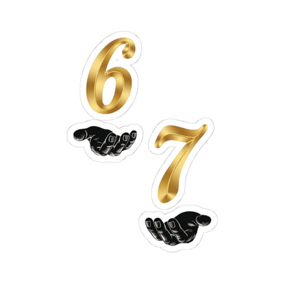 Gold 6 7 with Hands Sticker - Sole & Drip