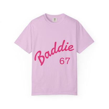 Baddie 67 T-Shirt — Pink Script "Baddie" Front & "Slay" Back - Sole & Drip