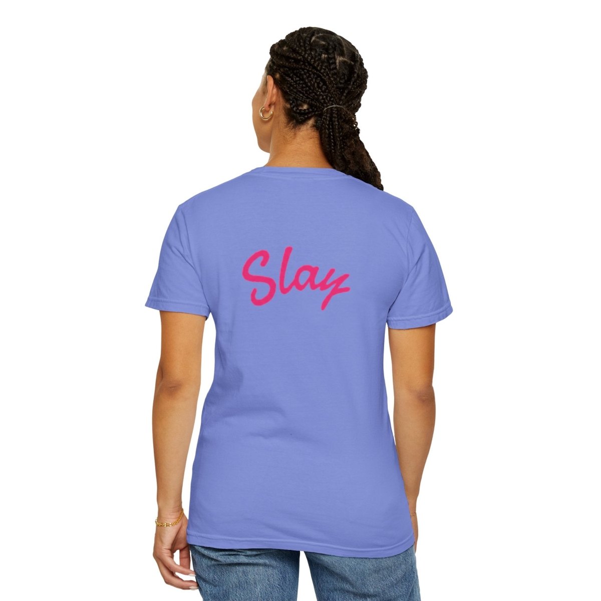 Baddie 67 T-Shirt — Pink Script "Baddie" Front & "Slay" Back - Sole & Drip