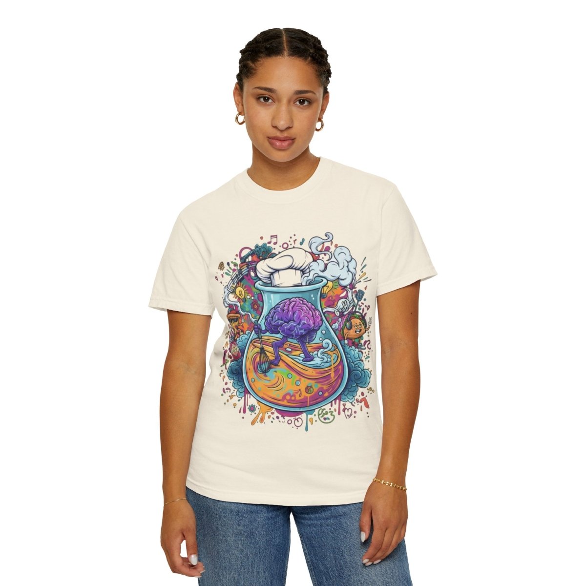 "Let Me Cook" T-Shirt — Colorful Chef Brain Illustration - Sole & Drip