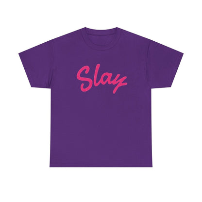 Slay Script T‑Shirt — Pink Script Graphic Tee for Trendy Women & Girls - Sole & Drip