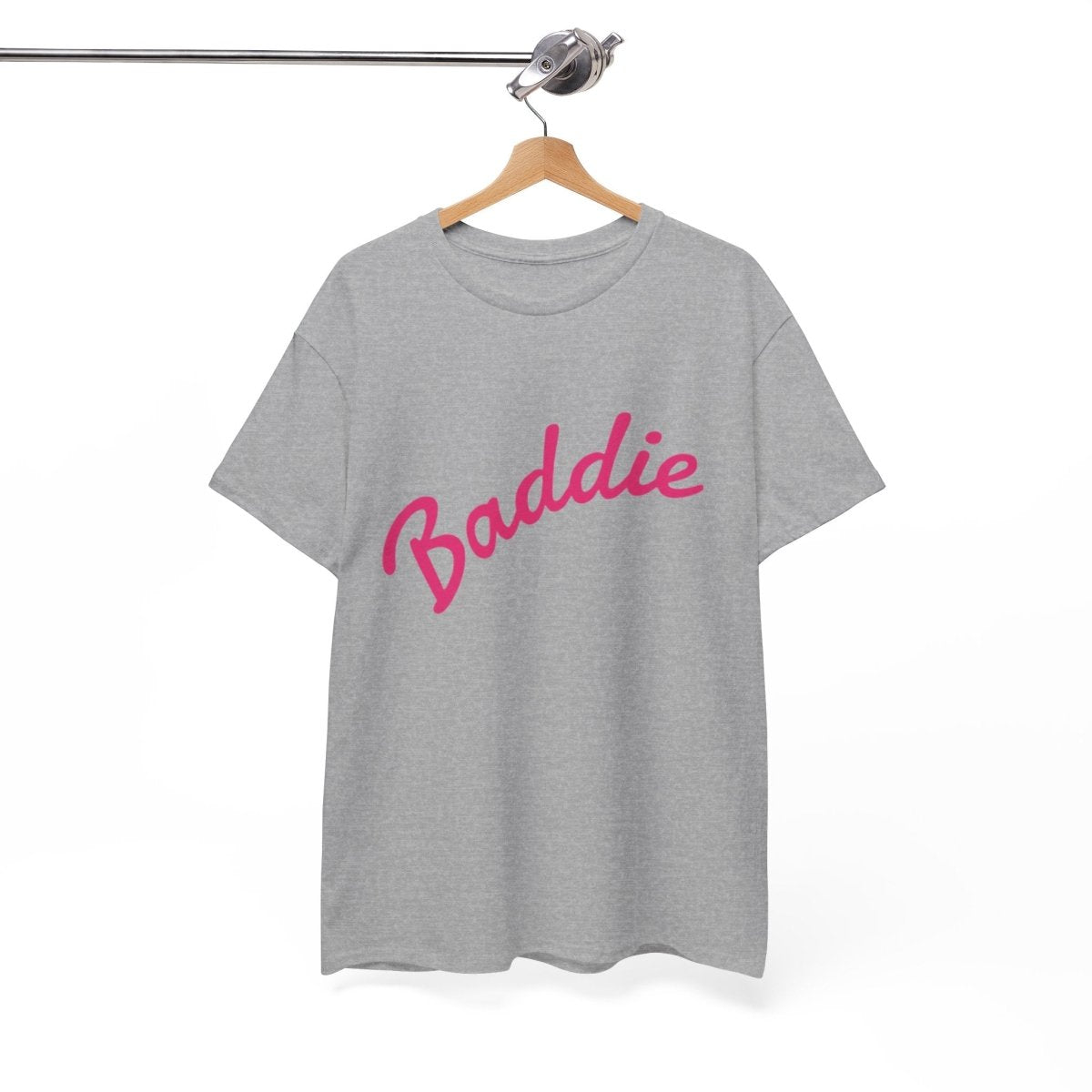 Baddie Script Tee — Pink Retro Graphic T‑Shirt - Sole & Drip