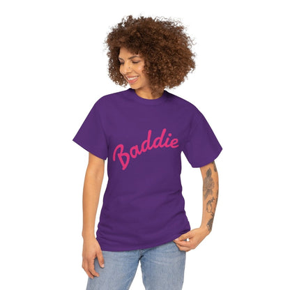 Baddie Script Tee — Pink Retro Graphic T‑Shirt - Sole & Drip