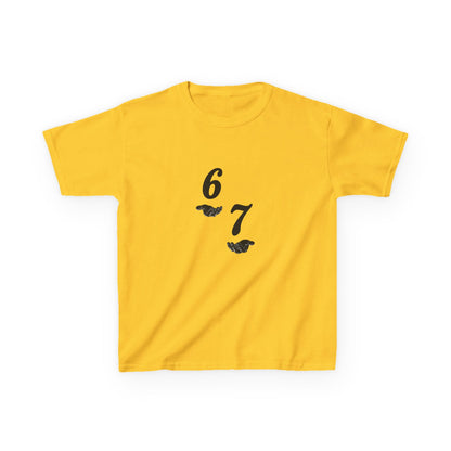 Kids Tee “6 7” Minimalist Graphic — Six Seven Backprint