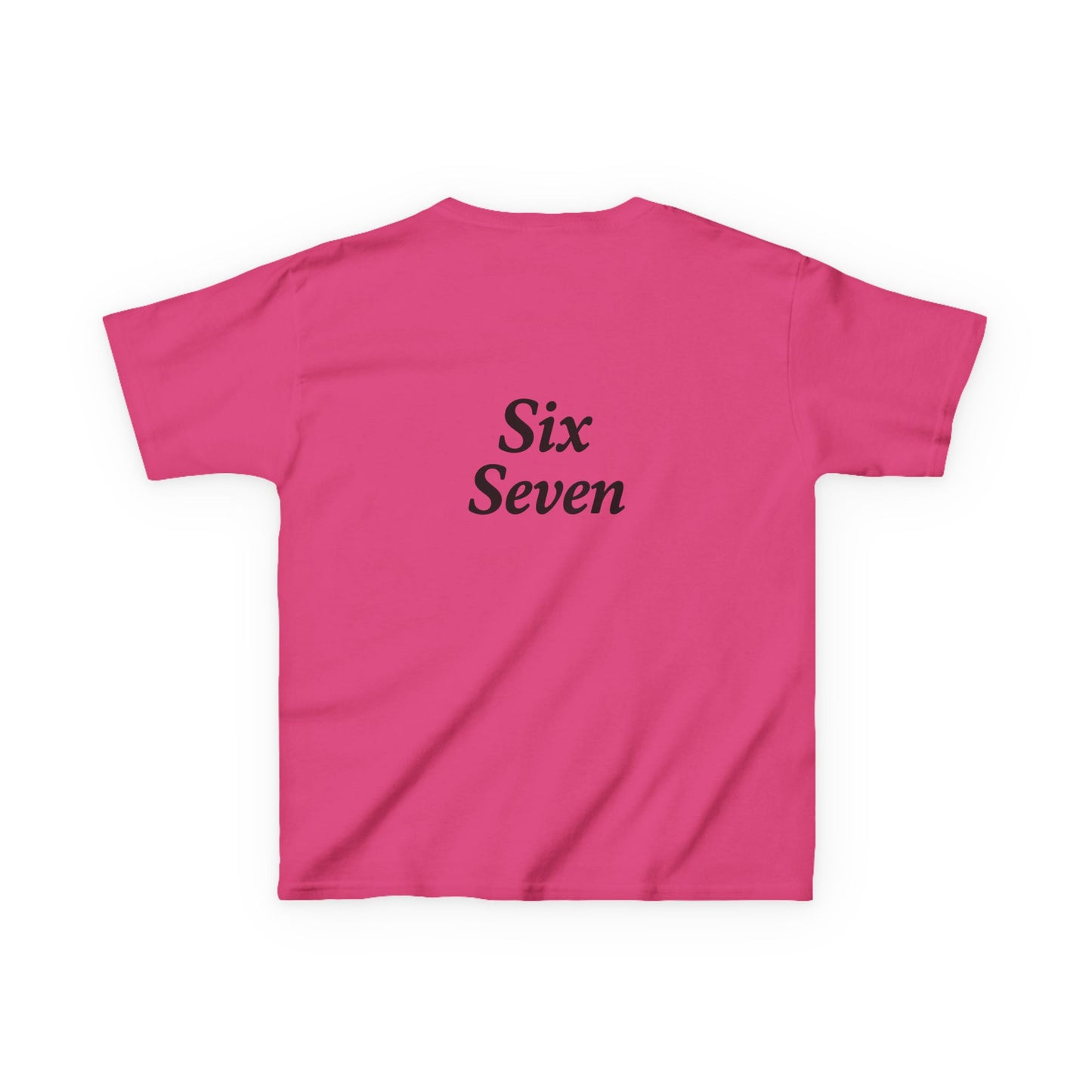 Kids Tee “6 7” Minimalist Graphic — Six Seven Backprint