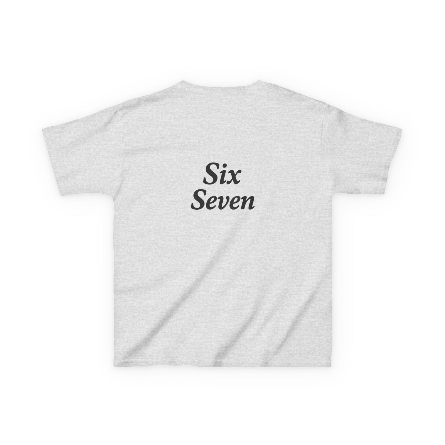 Kids Tee “6 7” Minimalist Graphic — Six Seven Backprint