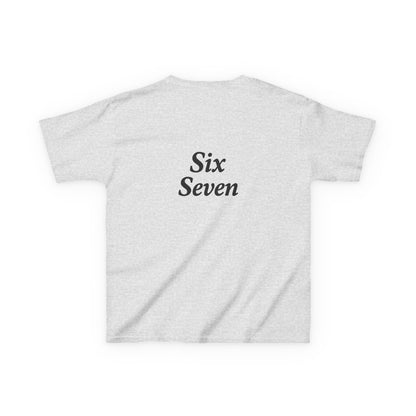 Kids Tee “6 7” Minimalist Graphic — Six Seven Backprint