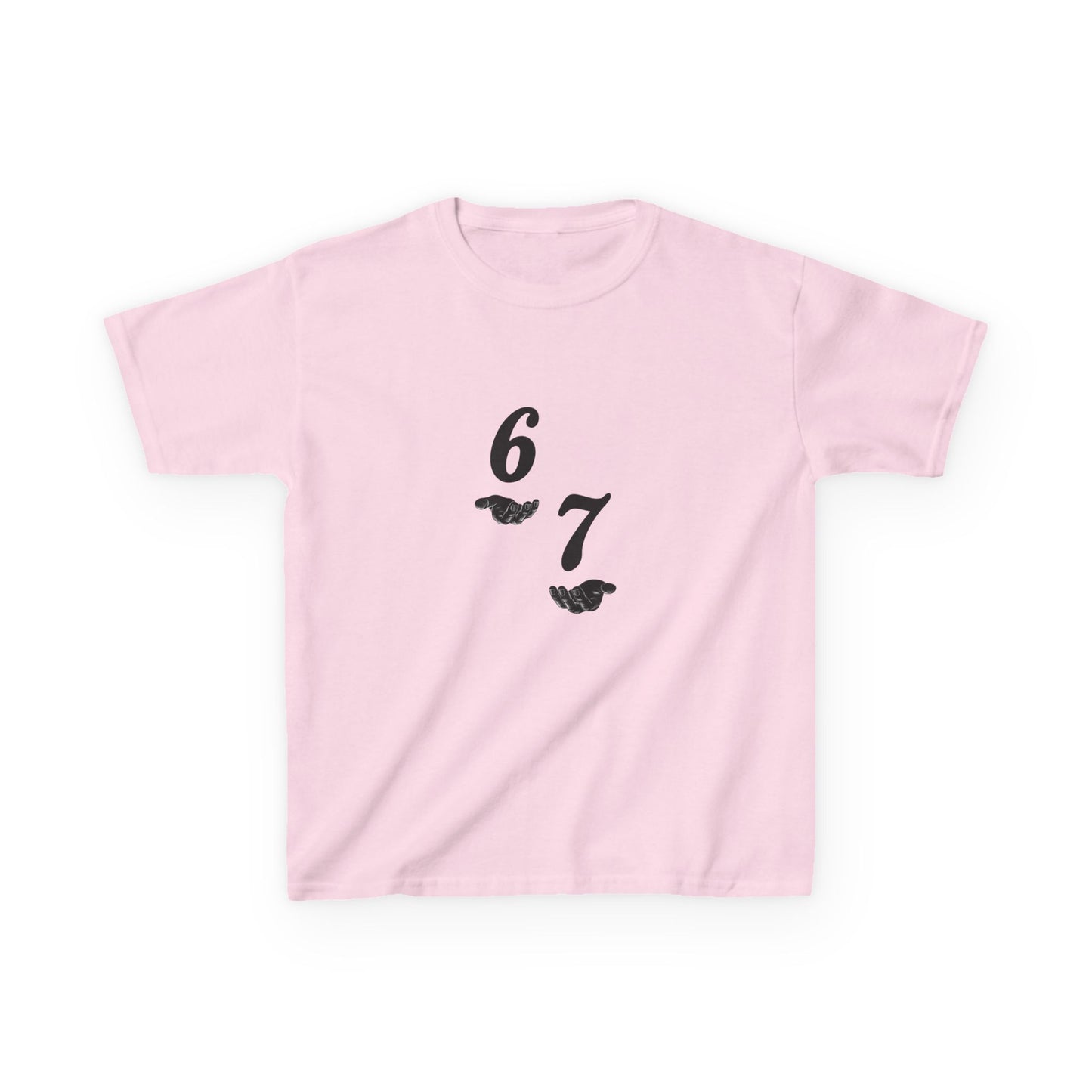 Kids Tee “6 7” Minimalist Graphic — Six Seven Backprint