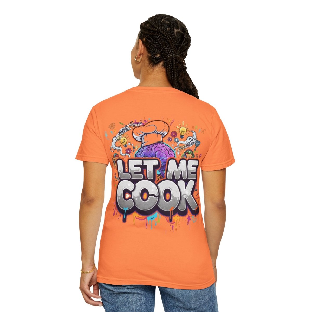 "Let Me Cook" T-Shirt — Colorful Chef Brain Illustration - Sole & Drip