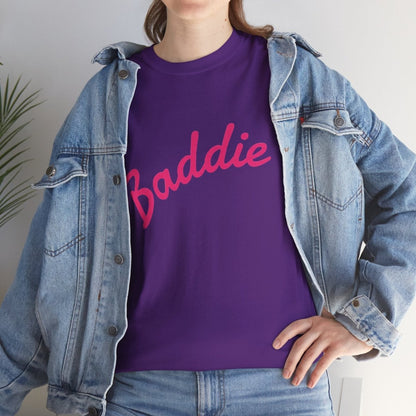 Baddie Script Tee — Pink Retro Graphic T‑Shirt - Sole & Drip