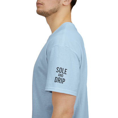 Sole and Drip Short Sleeve Tee — Sneaker Graphic Shirt with 'SOLE AND DRIP' Design