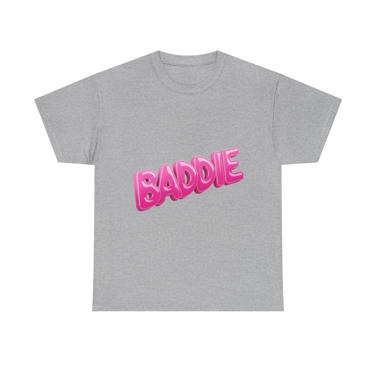 Baddie Pink Bubble Text Tee - Trendy Graphic T-Shirt - Sole & Drip