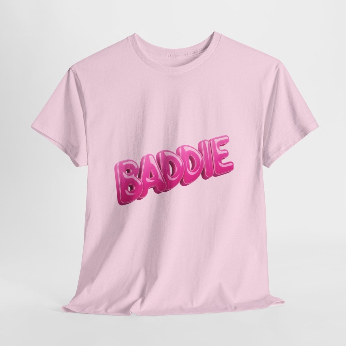 Baddie Pink Bubble Text Tee - Trendy Graphic T-Shirt - Sole & Drip