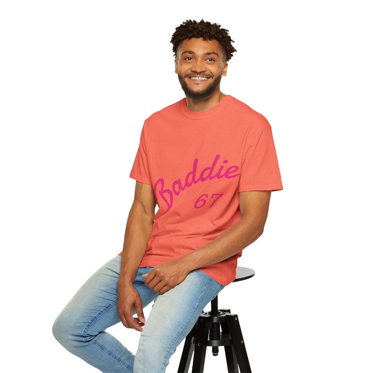 Baddie 67 T-Shirt — Pink Script "Baddie" Front & "Slay" Back - Sole & Drip