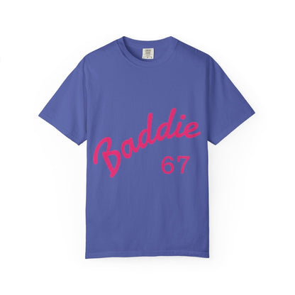 Baddie 67 T-Shirt — Pink Script "Baddie" Front & "Slay" Back - Sole & Drip