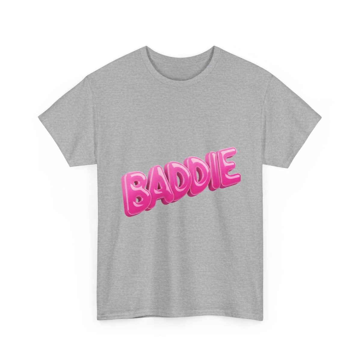 Baddie Pink Bubble Text Tee - Trendy Graphic T-Shirt - Sole & Drip