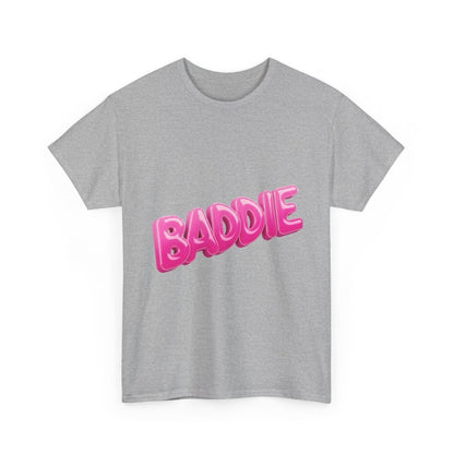 Baddie Pink Bubble Text Tee - Trendy Graphic T-Shirt - Sole & Drip