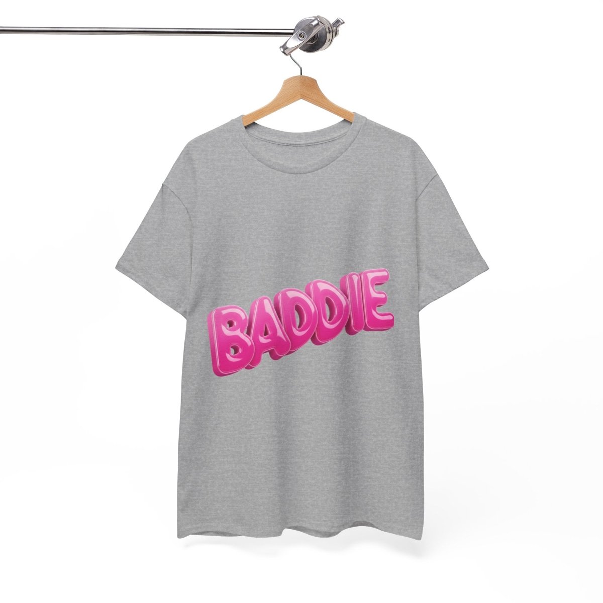 Baddie Pink Bubble Text Tee - Trendy Graphic T-Shirt - Sole & Drip
