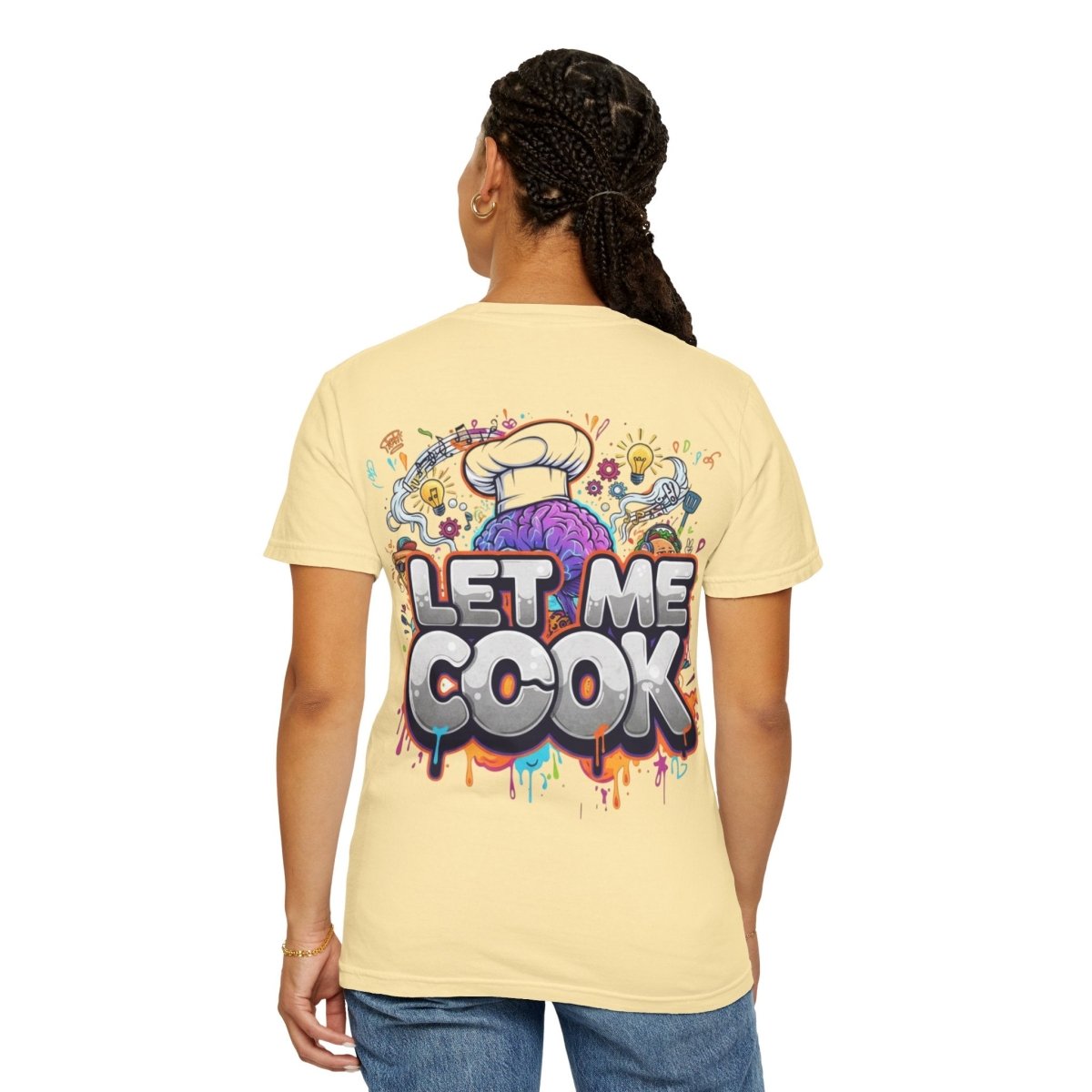"Let Me Cook" T-Shirt — Colorful Chef Brain Illustration - Sole & Drip