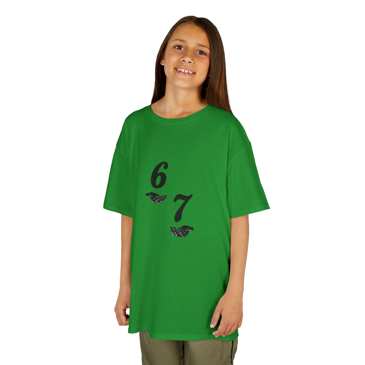 Kids Tee “6 7” Minimalist Graphic — Six Seven Backprint