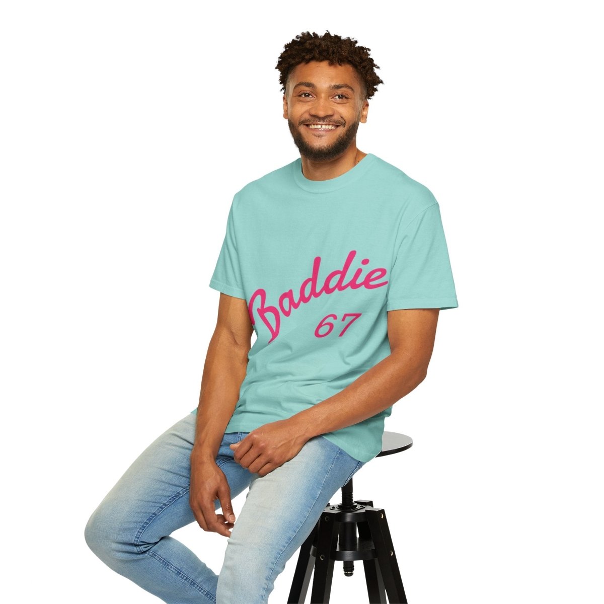 Baddie 67 T-Shirt — Pink Script "Baddie" Front & "Slay" Back - Sole & Drip