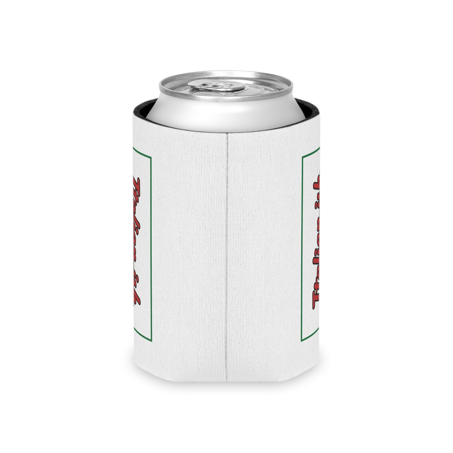 Italian-ish Can Cooler – Retro Script with Italy Flag Accent