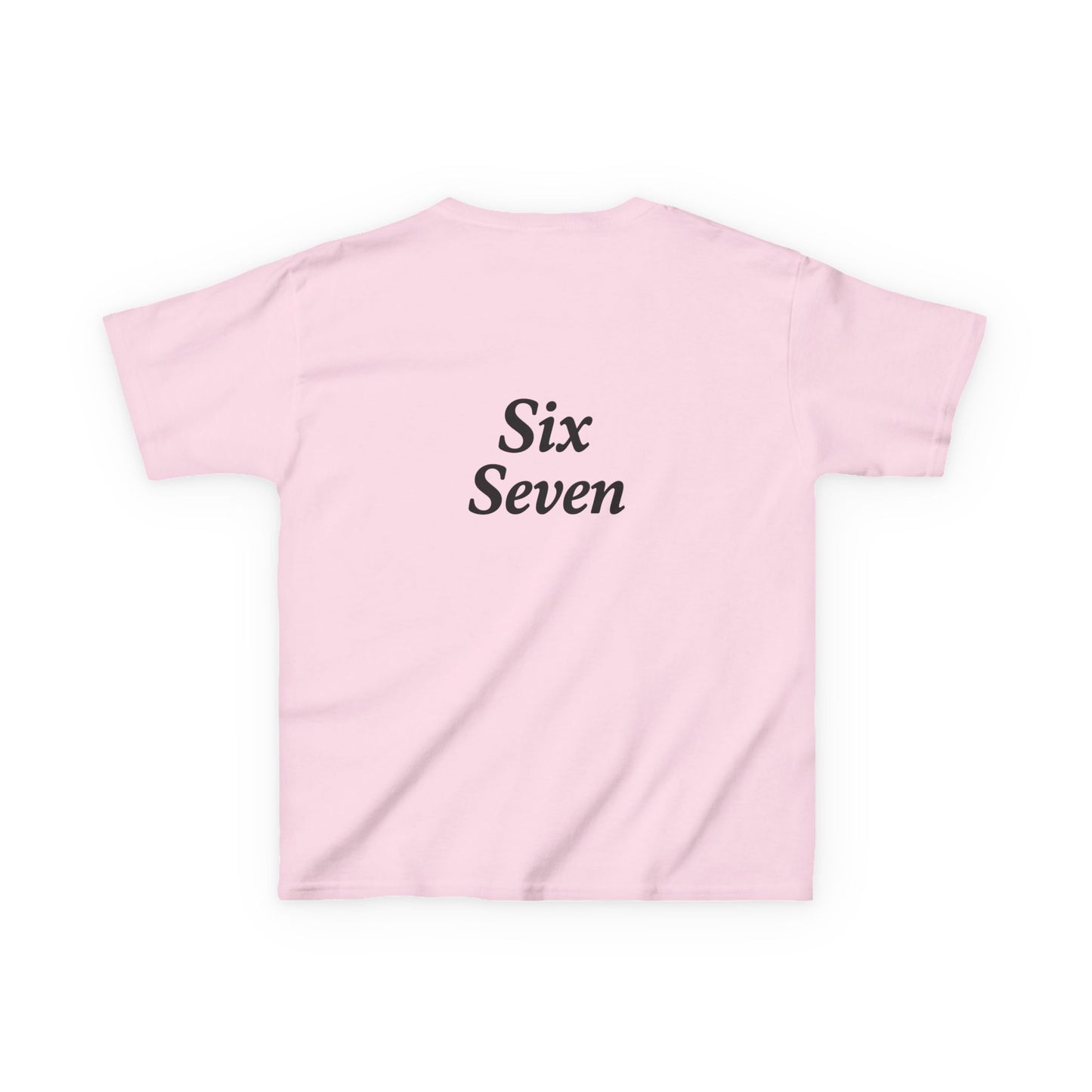 Kids Tee “6 7” Minimalist Graphic — Six Seven Backprint