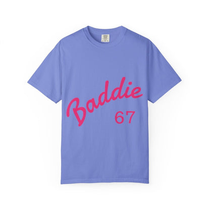 Baddie 67 T-Shirt — Pink Script "Baddie" Front & "Slay" Back - Sole & Drip