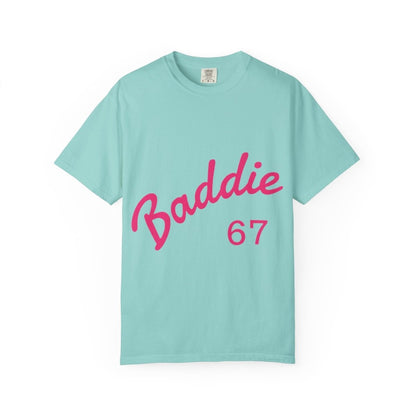 Baddie 67 T-Shirt — Pink Script "Baddie" Front & "Slay" Back - Sole & Drip