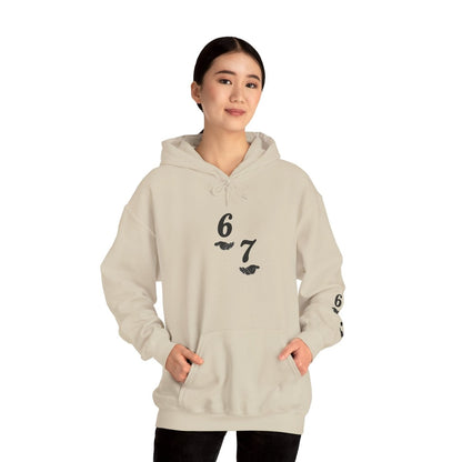 Hooded Sweatshirt - 6 7 w/hands on Front , Six Seven on back and 6 7 w hands on Left side - Sole & Drip