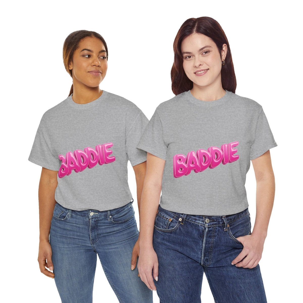 Baddie Pink Bubble Text Tee - Trendy Graphic T-Shirt - Sole & Drip