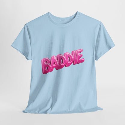 Baddie Pink Bubble Text Tee - Trendy Graphic T-Shirt - Sole & Drip