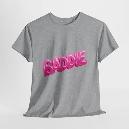 Baddie Pink Bubble Text Tee - Trendy Graphic T-Shirt - Sole & Drip
