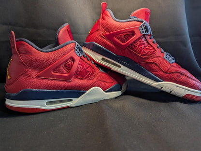 Jordan 4 Retro SE "FIBA" Red Blue Size 13 Used VGC CI1184 - 617 minor Sole Flaw - Sole & Drip