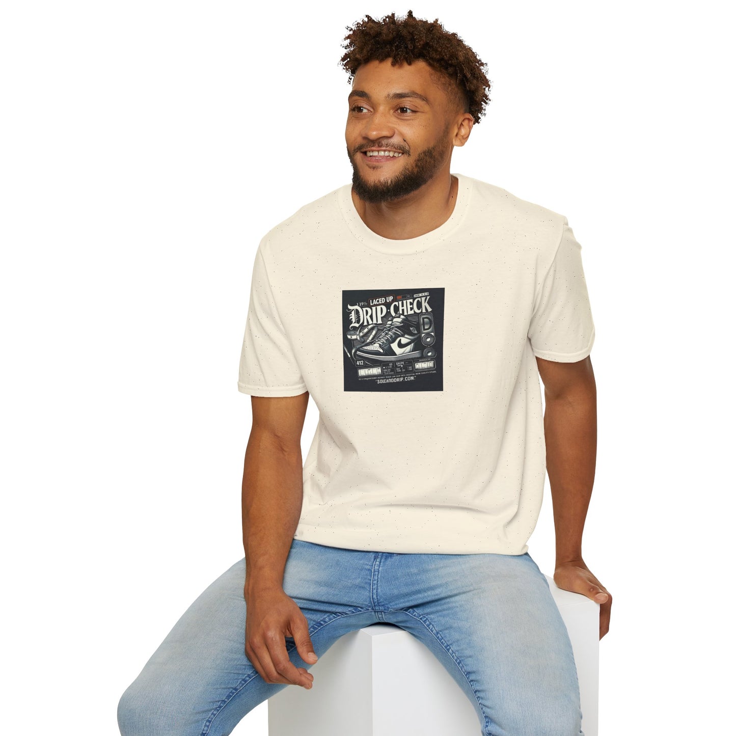 Drip Check Sneaker Tee — Vintage Shoe Care Graphic T-Shirt
